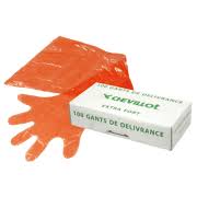 Gant délivrance polyéthylène orange